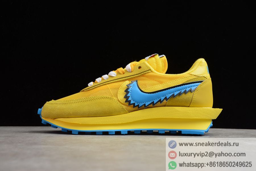 Sacai x Nike LVD Waffle Daybreak Yellow Royal Blue BV5378-700 Unisex Shoes